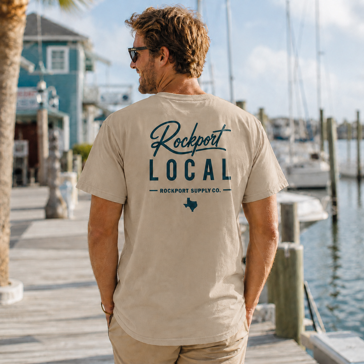 Rockport Local Tee - Teal/Khaki