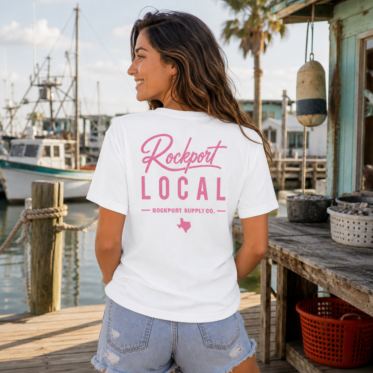 Rockport Local Tee Pink/White