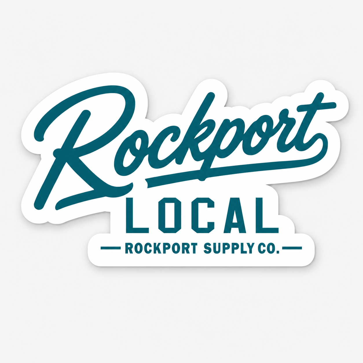 Rockport Local Sticker - Teal/White