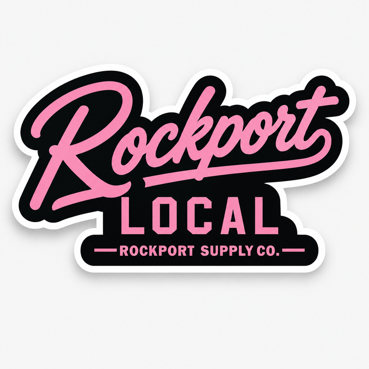 Rockport Local Sticker - Pink/Black